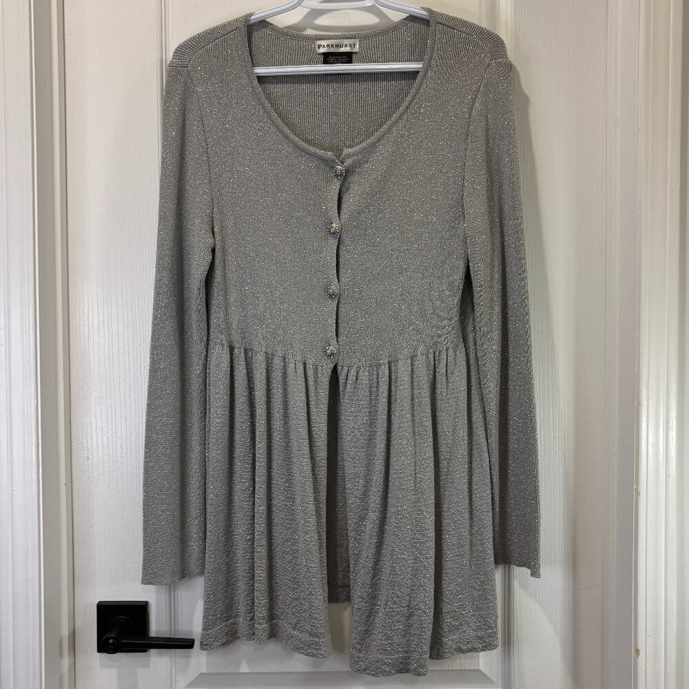 Vintage Parkhurst Silver Grey Flowy Cardigan